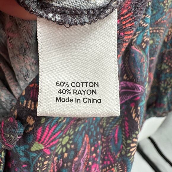 EVEREVE NWT Ember V Neck Multicolor Print Cotton Blend Tie Waist Jumpsuit  // M - Picture 16 of 16